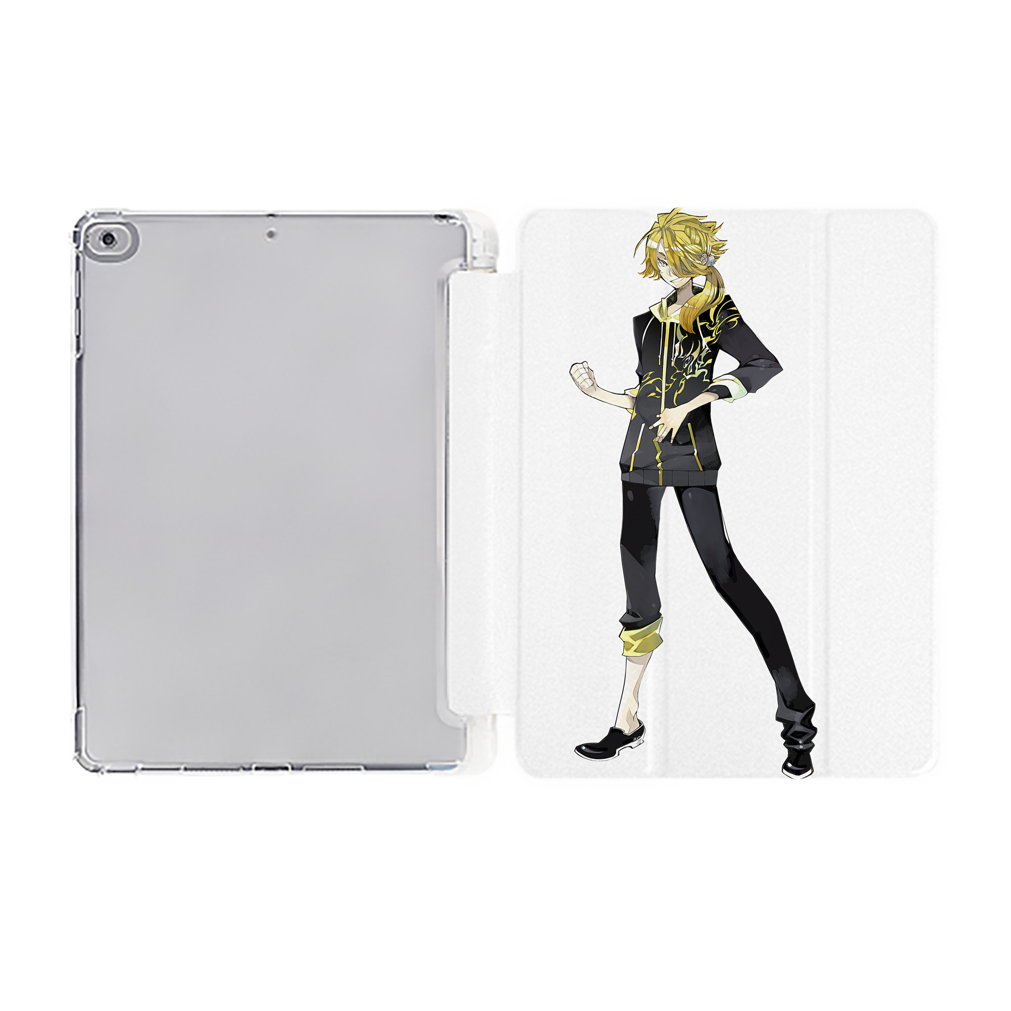 （画像用） 刀剣乱舞 Touken Ranbu IPad ケース ペン収納付き 三つ折りスタンド PUレザー×シリコン 対応機種9.5/10.5/10.9インチ
